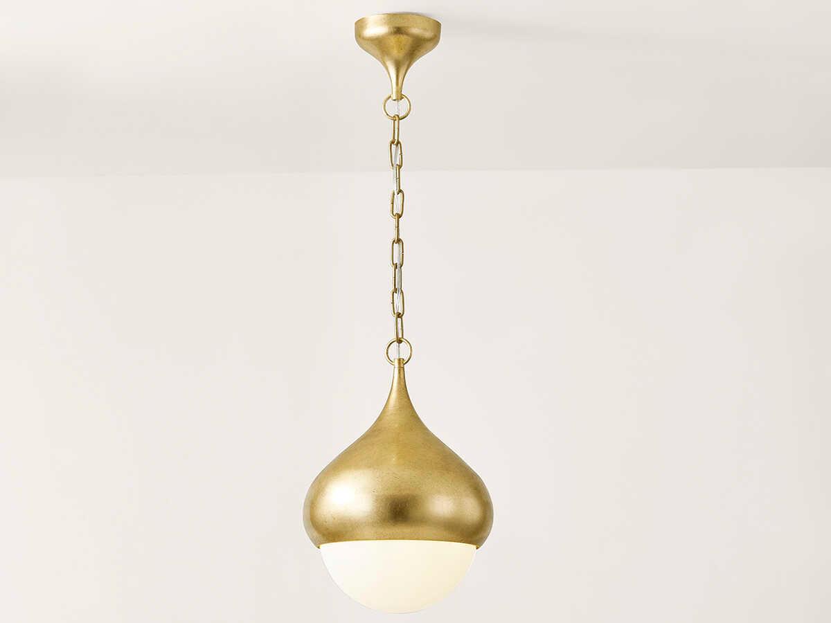 Mitzi Luciel 1-Light Vintage Gold Leaf Mini Pendant