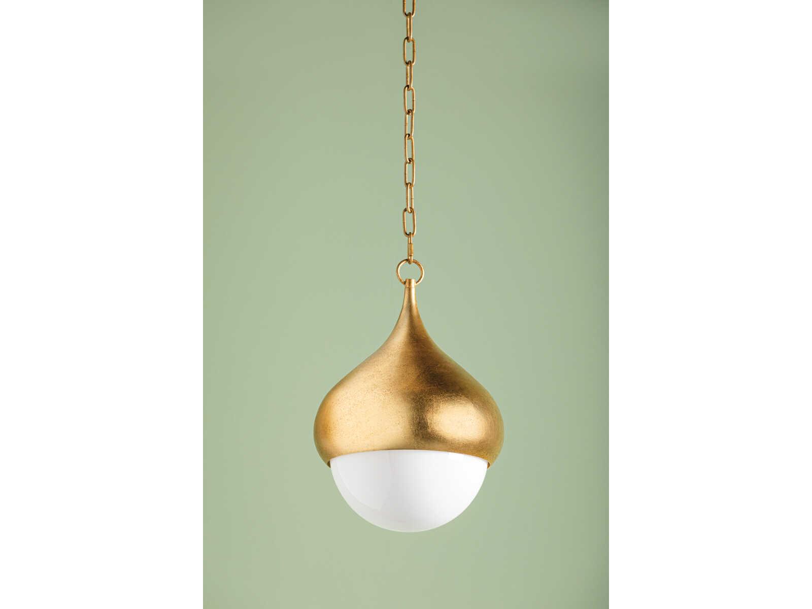 Mitzi Luciel 1-Light Vintage Gold Leaf Mini Pendant
