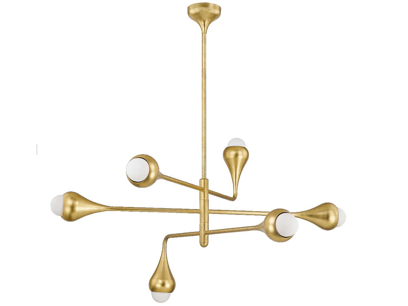 Mitzi Luciel 6-Light Vintage Gold Leaf Chandelier