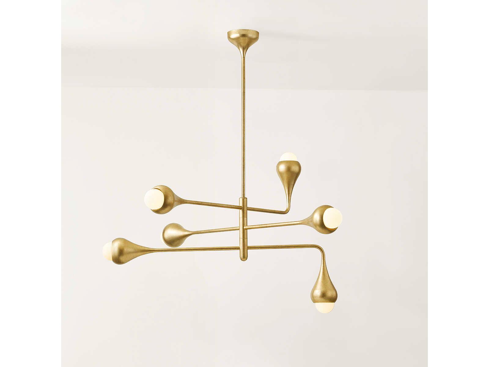 Mitzi Luciel 6-Light Vintage Gold Leaf Chandelier
