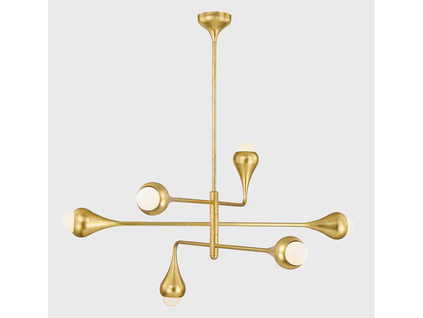 Mitzi Luciel 6-Light Vintage Gold Leaf Chandelier