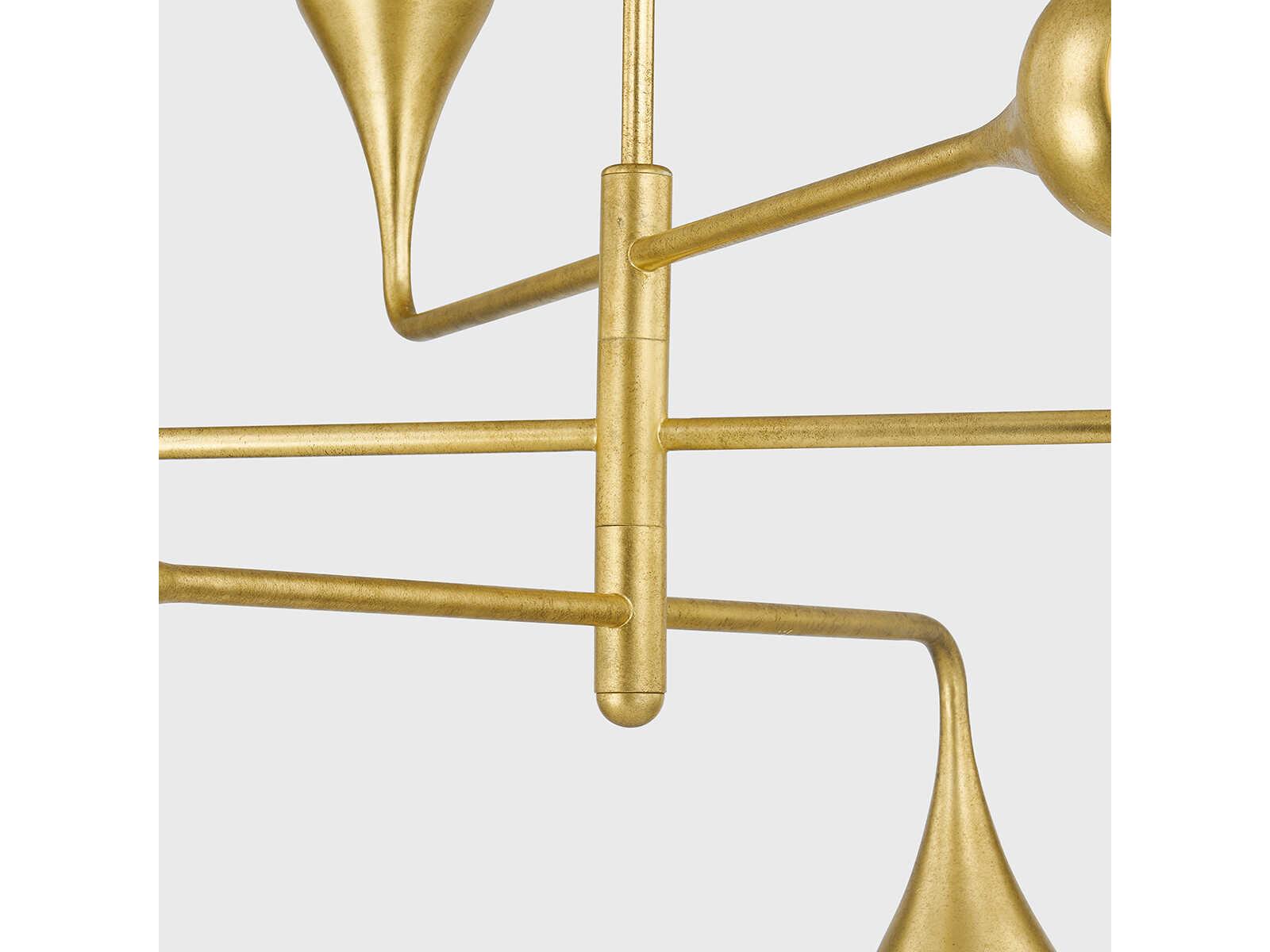 Mitzi Luciel 6-Light Vintage Gold Leaf Chandelier