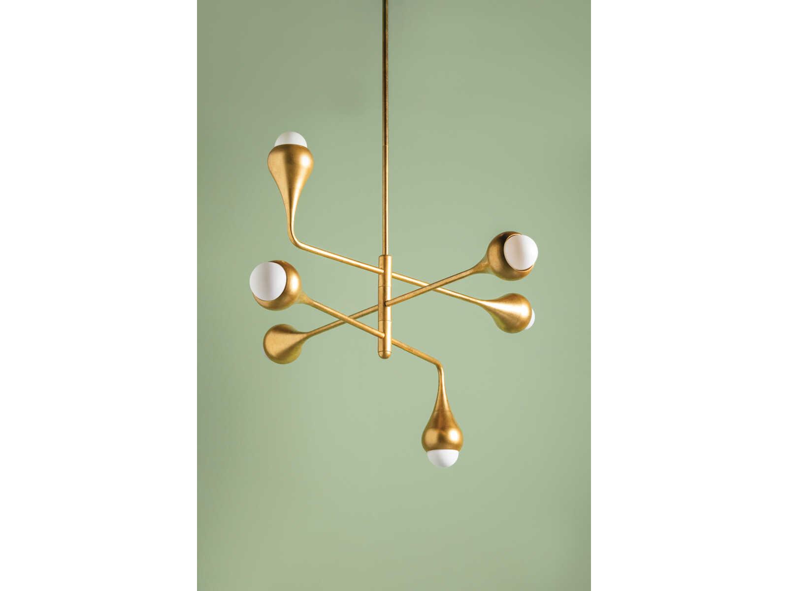 Mitzi Luciel 6-Light Vintage Gold Leaf Chandelier