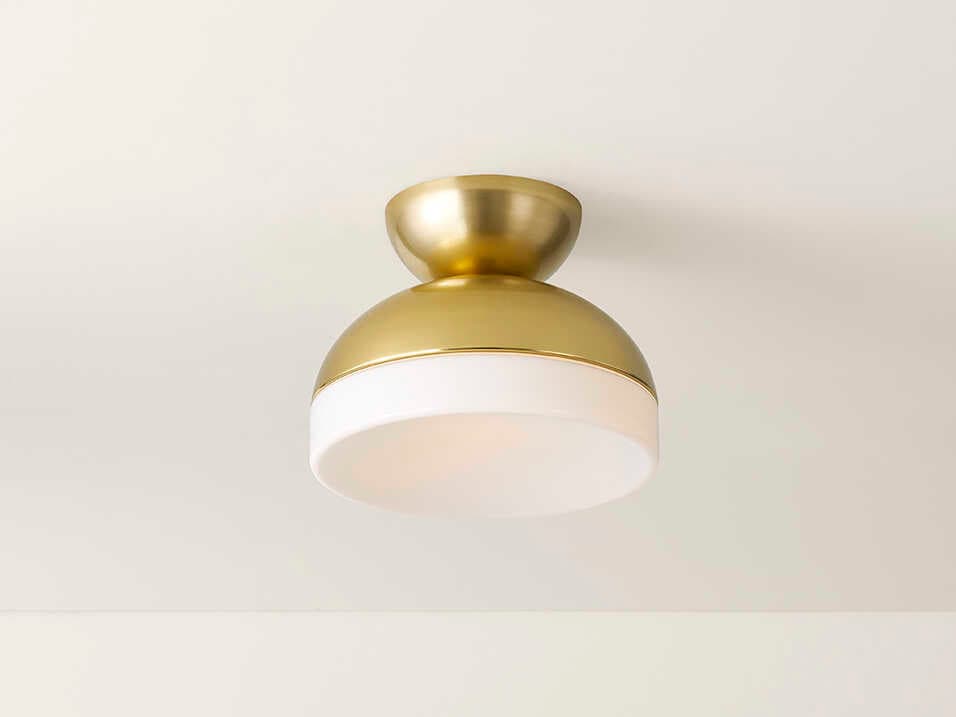 Mitzi Rue 1-Light Aged Brass Flush Mount