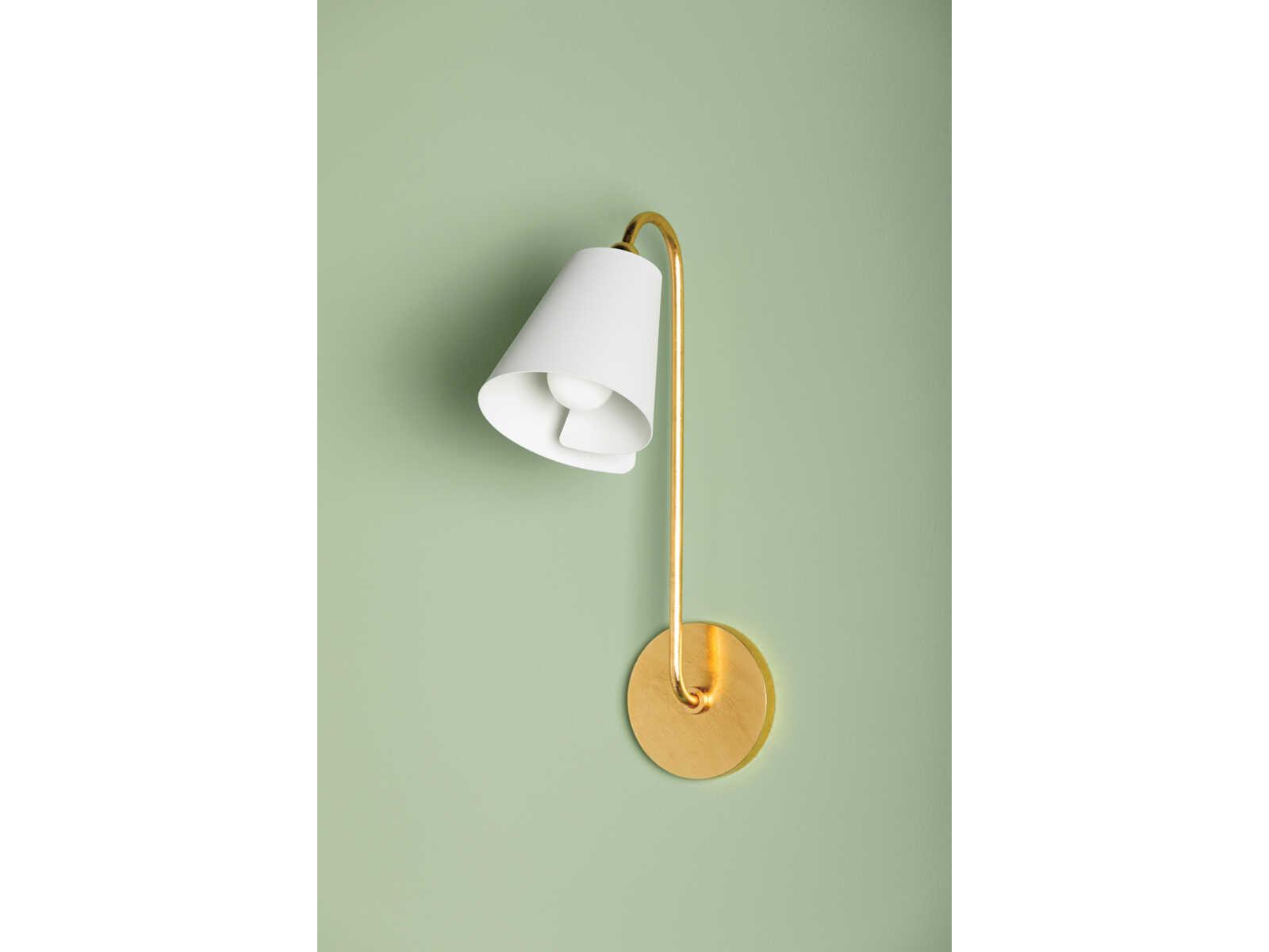 Mitzi Lila 1-Light Gold Leaf Textured On White Combo Wall Sconce