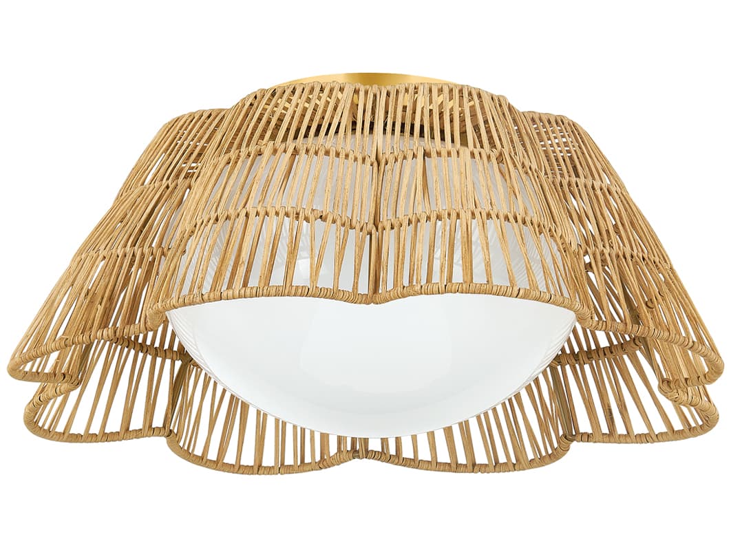 Mitzi Rosa 1-Light Aged Brass Brown Flush Mount