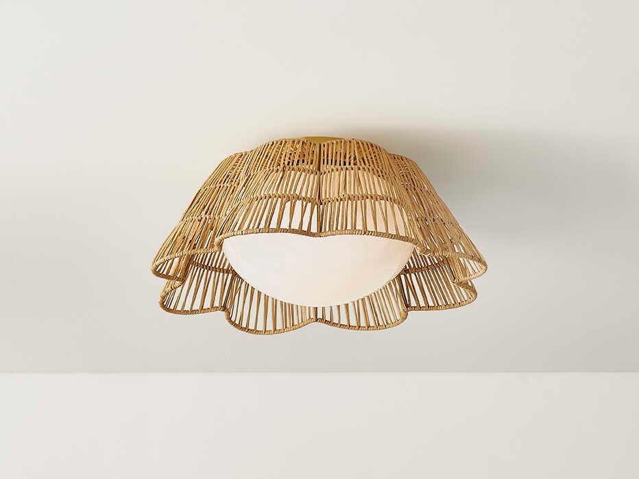 Mitzi Rosa 1-Light Aged Brass Brown Flush Mount