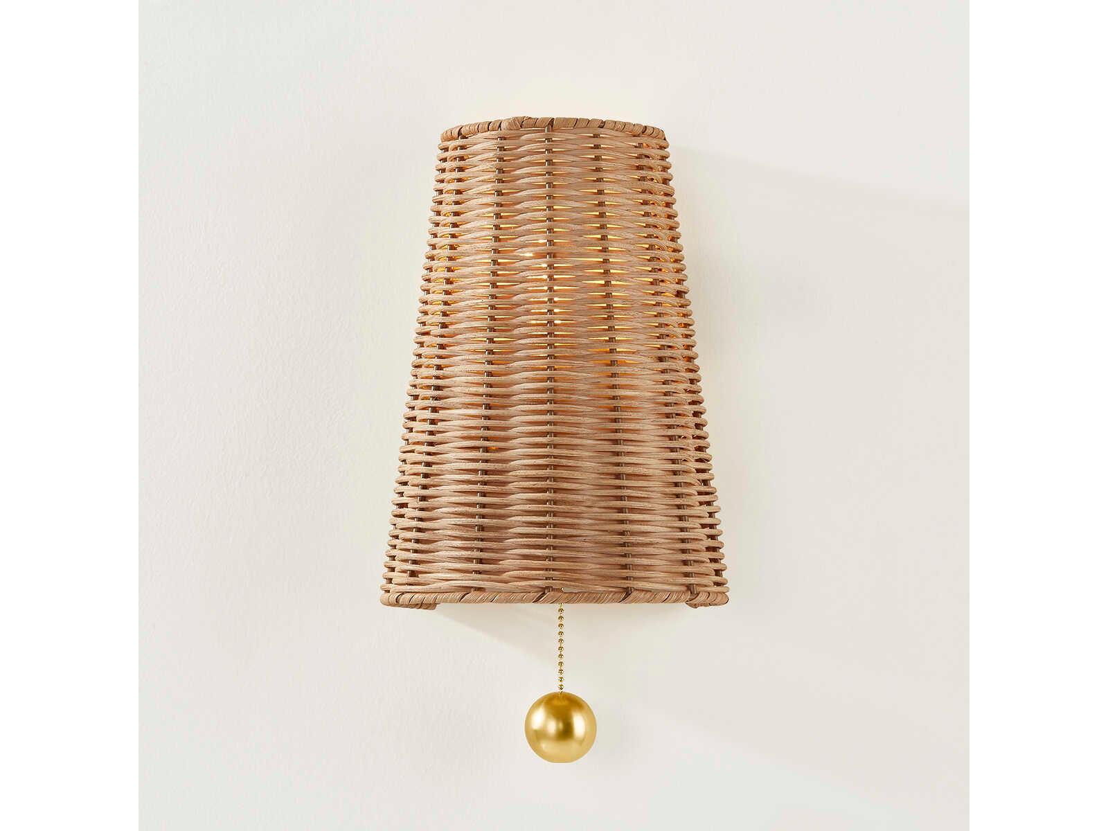 Mitzi Naida 1-Light Aged Brass Brown Wall Sconce