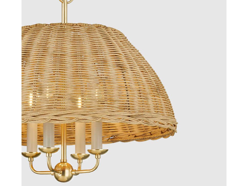 Mitzi Arwen 4-Light Aged Brass Brown Candelabra Chandelier