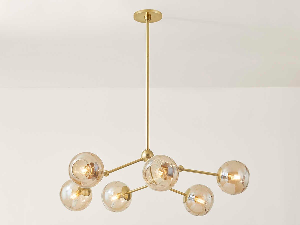 Mitzi 6-Light Aged Brass Candelabra Chandelier