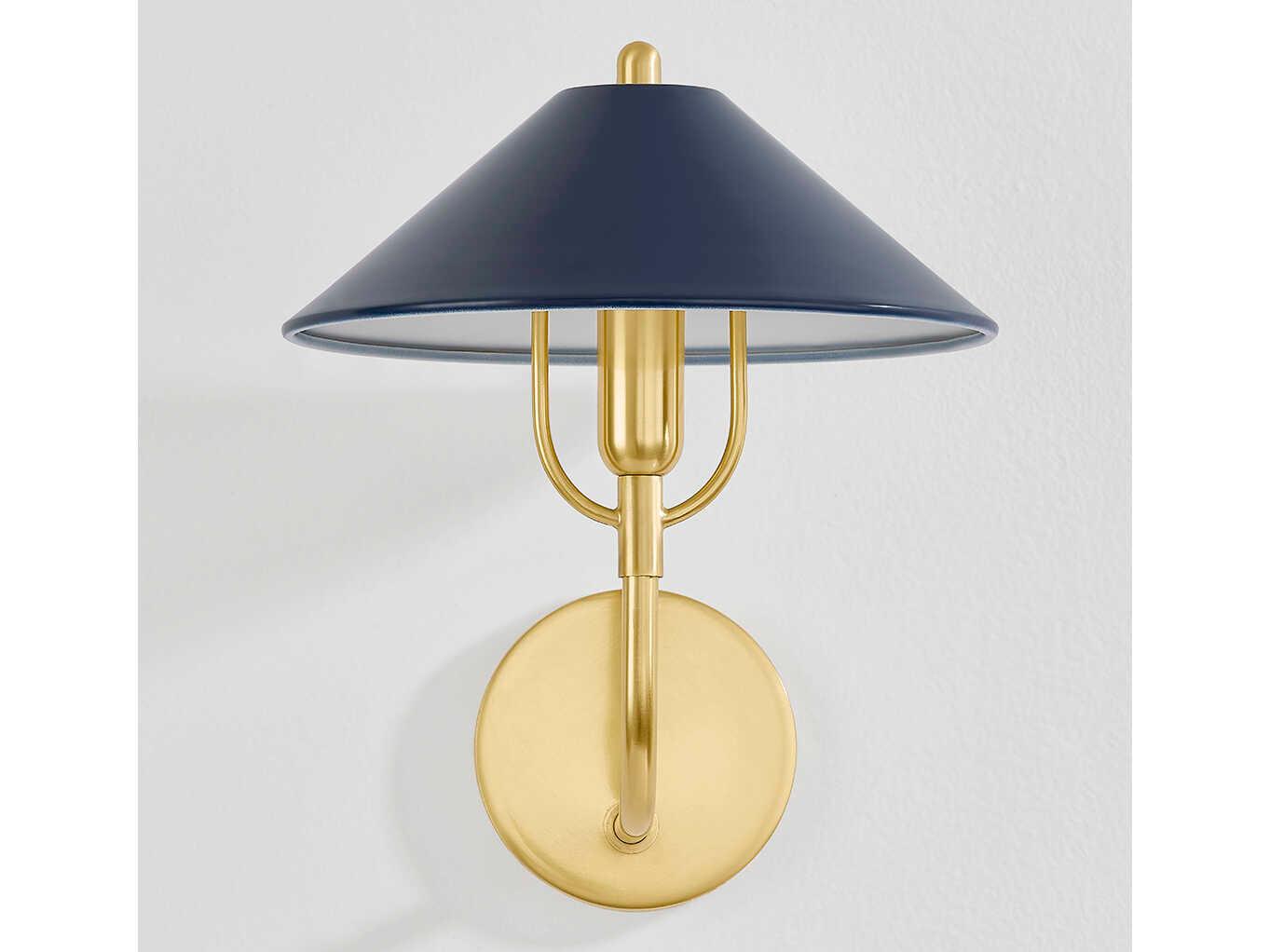 Mitzi Mariel 1-Light Aged Brass Soft Navy Wall Sconce