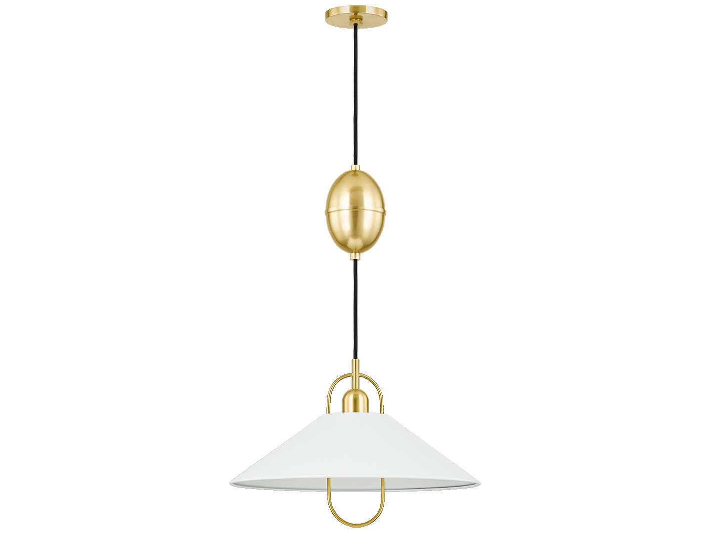 Mitzi Mariel 1-Light Aged Brass Soft White Pendant