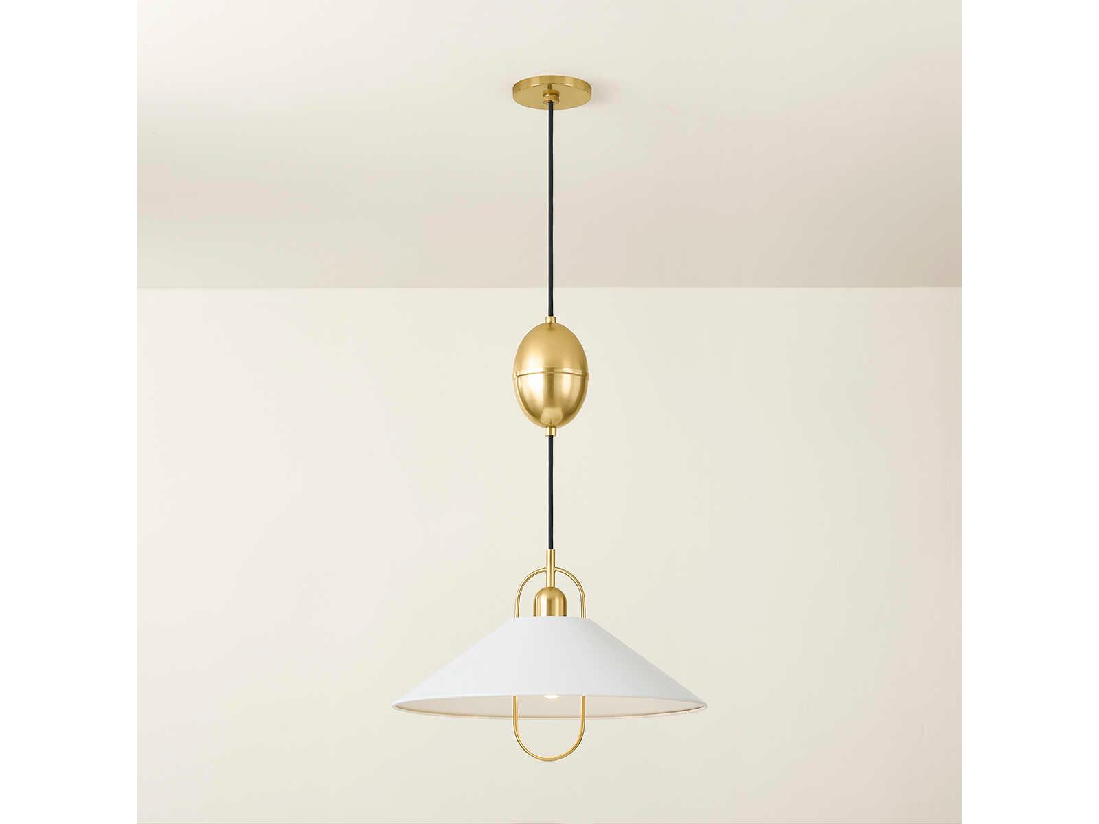 Mitzi Mariel 1-Light Aged Brass Soft White Pendant