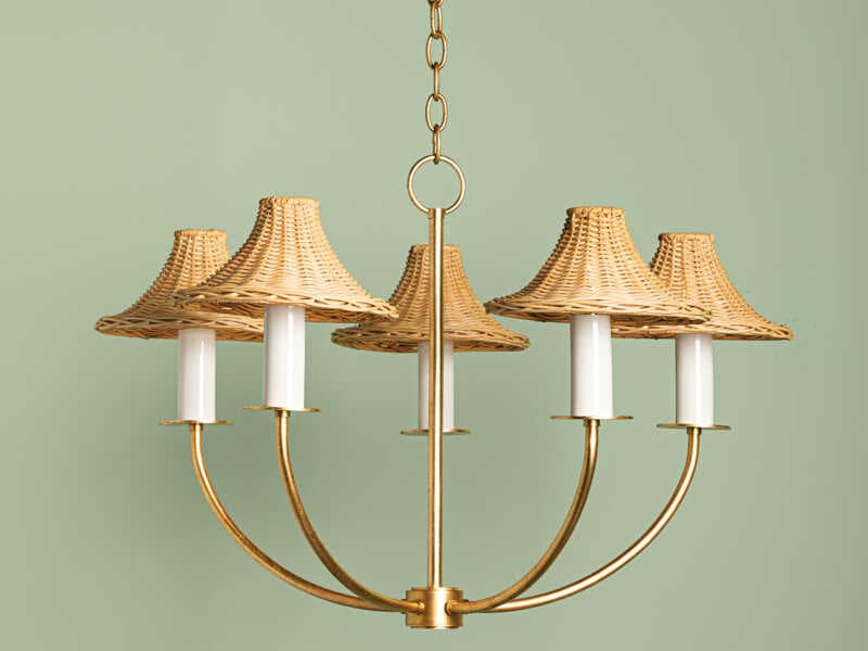 Mitzi Twila 5-Light Vintage Gold Leaf Candelabra Chandelier