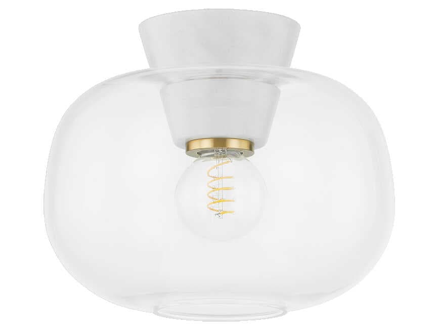 Mitzi 1-Light Aged Brass Flush Mount