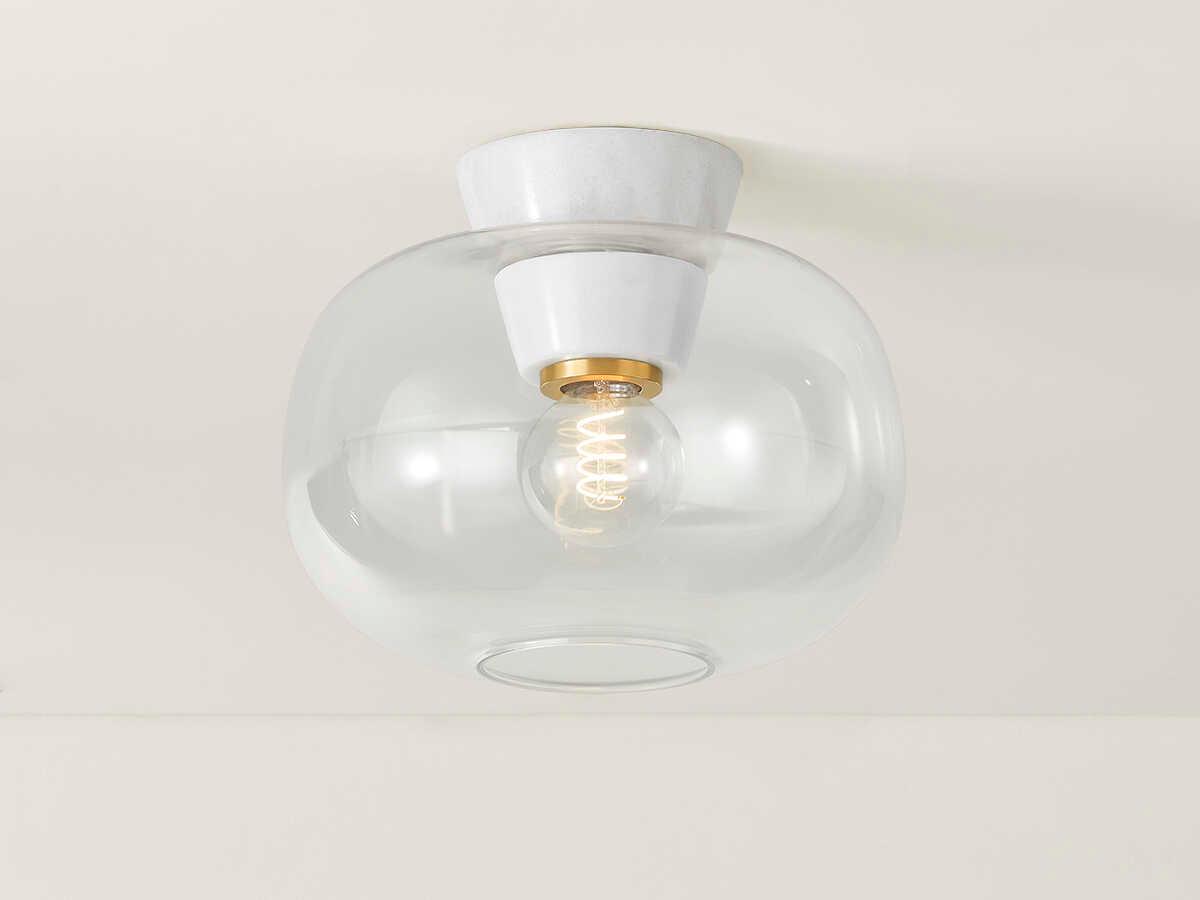 Mitzi 1-Light Aged Brass Flush Mount