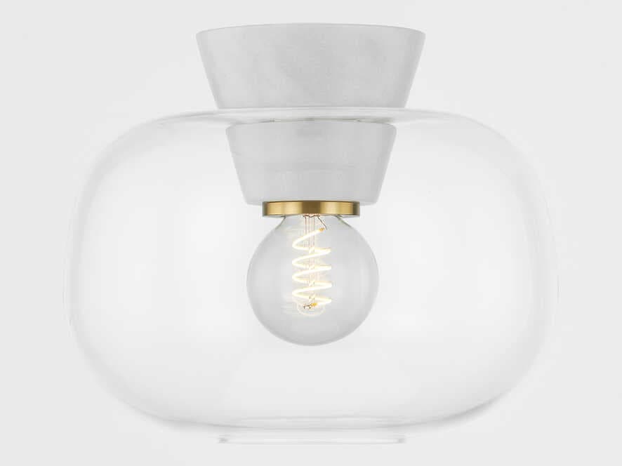 Mitzi 1-Light Aged Brass Flush Mount