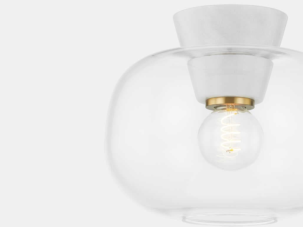 Mitzi 1-Light Aged Brass Flush Mount