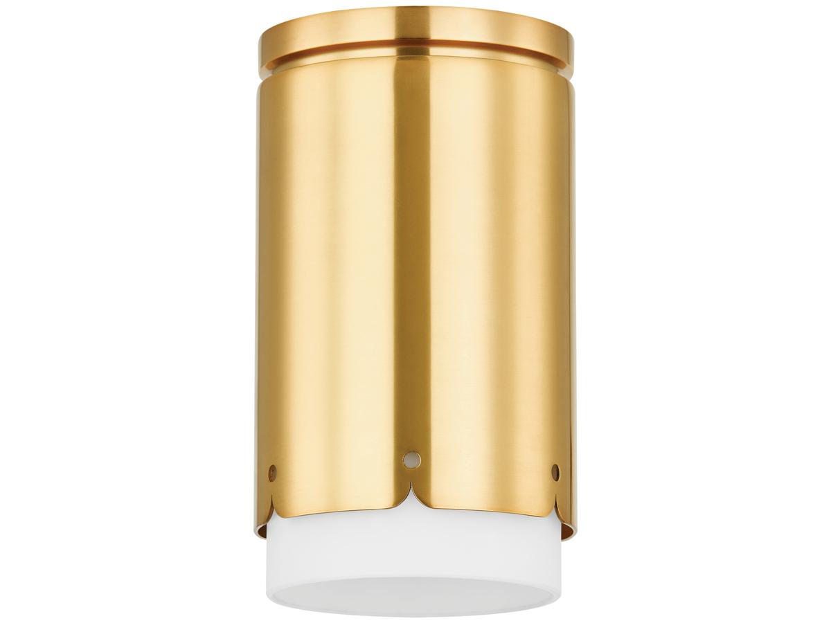 Mitzi Asa 1-Light Aged Brass Cylinder Flush Mount