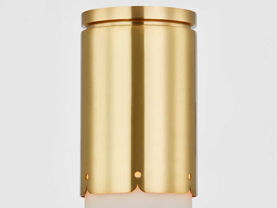 Mitzi Asa 1-Light Aged Brass Cylinder Flush Mount