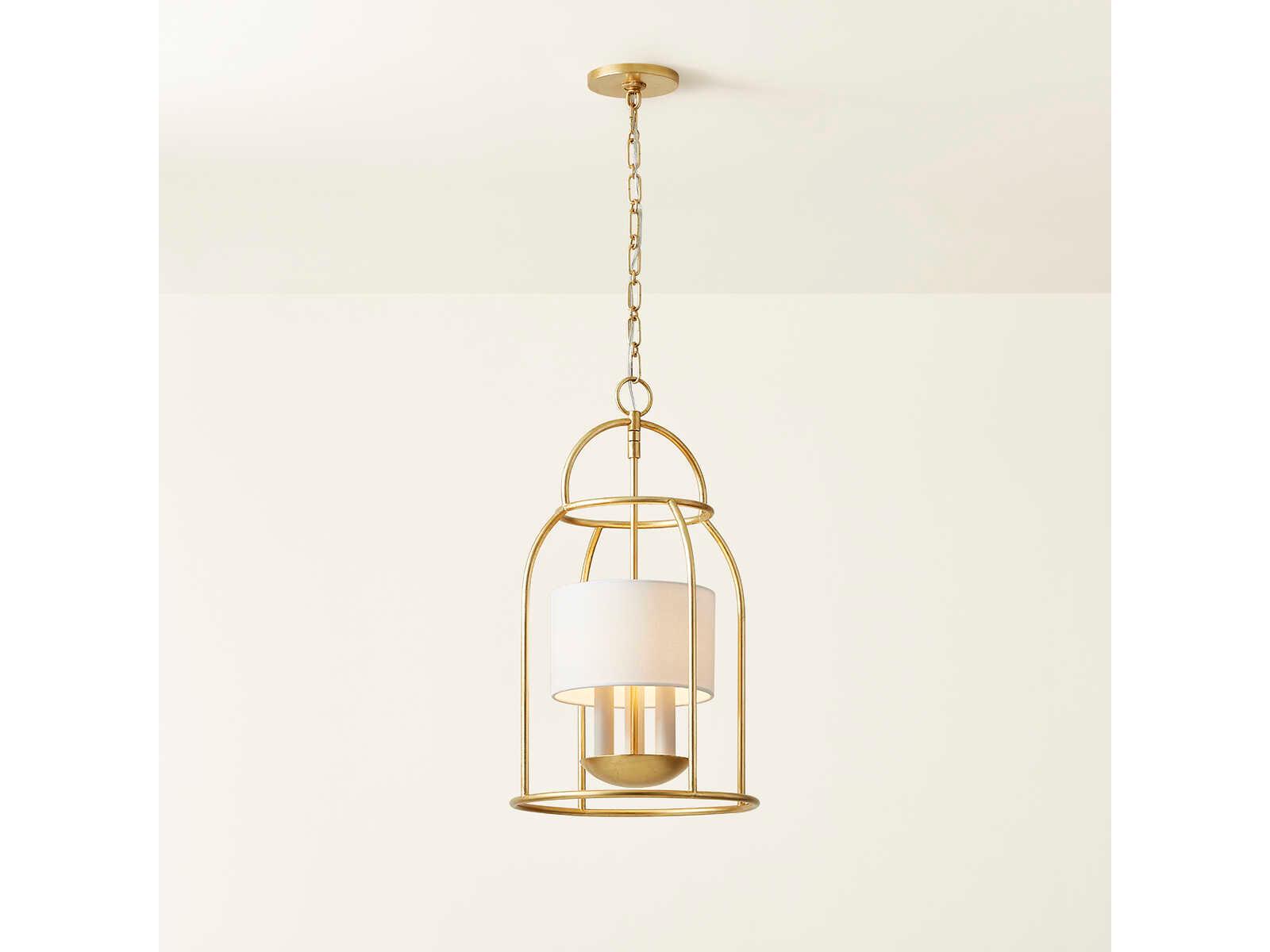 Mitzi Delia 3-Light Vintage Gold Leaf Lantern Mini Pendant