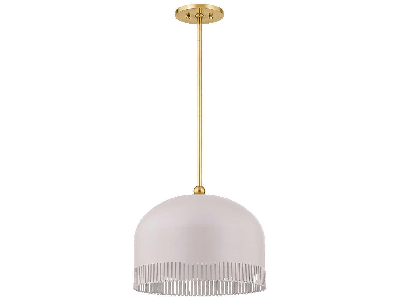 Mitzi Liba 1-Light Aged Brass Soft Peignoir White Pendant