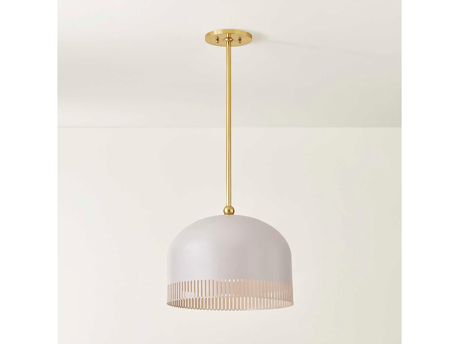 Mitzi Liba 1-Light Aged Brass Soft Peignoir White Pendant