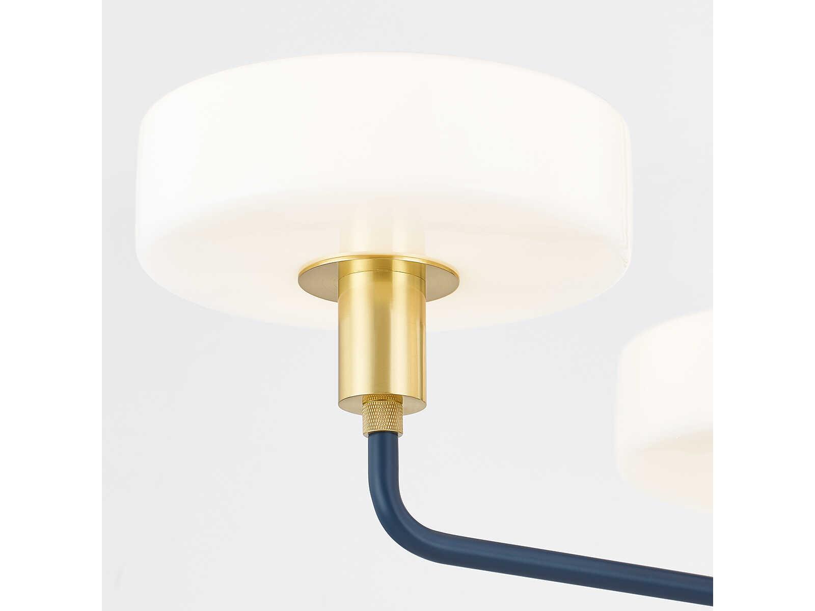 Mitzi Aston 3-Light Aged Brass Slate Blue Candelabra Chandelier