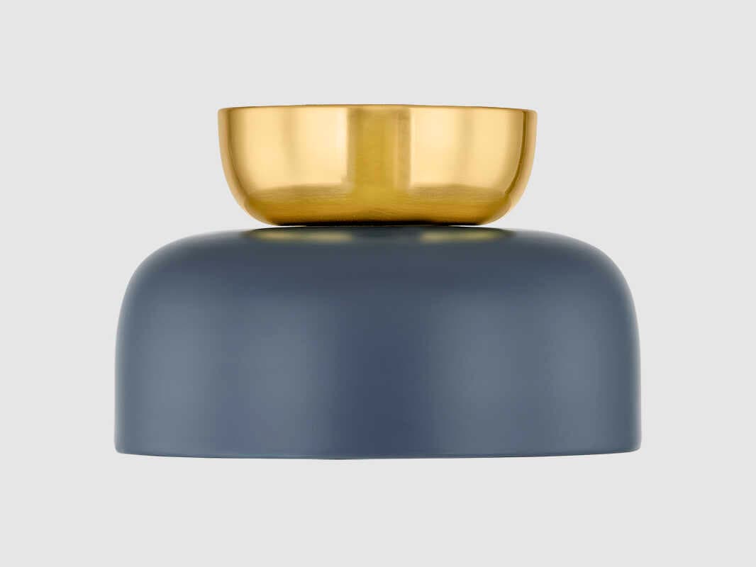 Mitzi Batya 1-Light Aged Brass Slate Blue Flush Mount