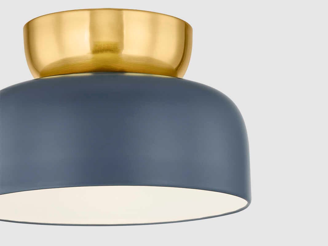 Mitzi Batya 1-Light Aged Brass Slate Blue Flush Mount