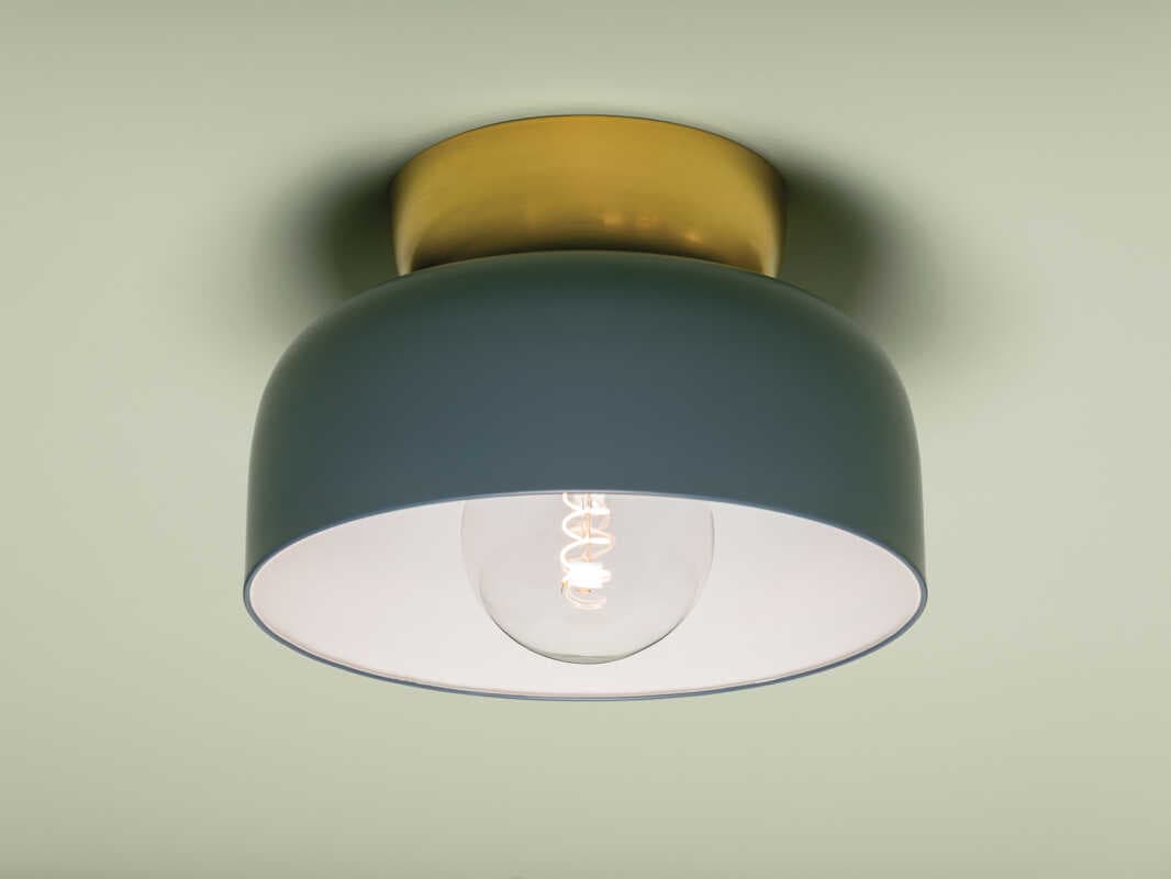 Mitzi Batya 1-Light Aged Brass Slate Blue Flush Mount