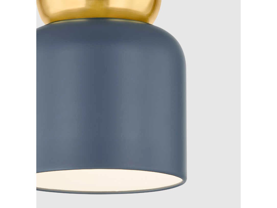 Mitzi Batya 1-Light Aged Brass Slate Blue Flush Mount
