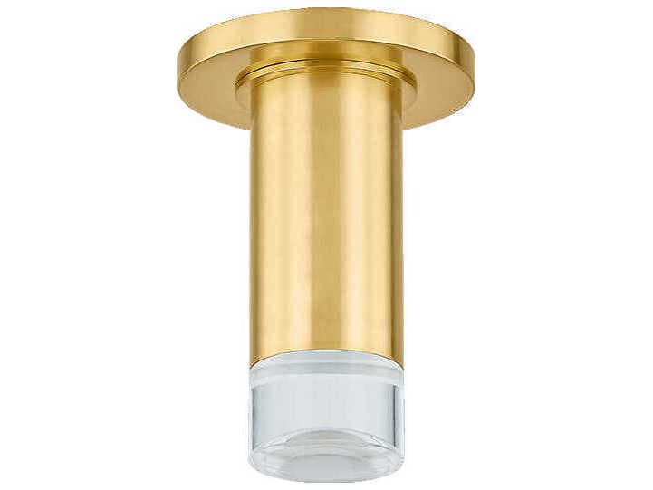Mitzi Claudie 1-Light Aged Brass Cylinder Flush Mount