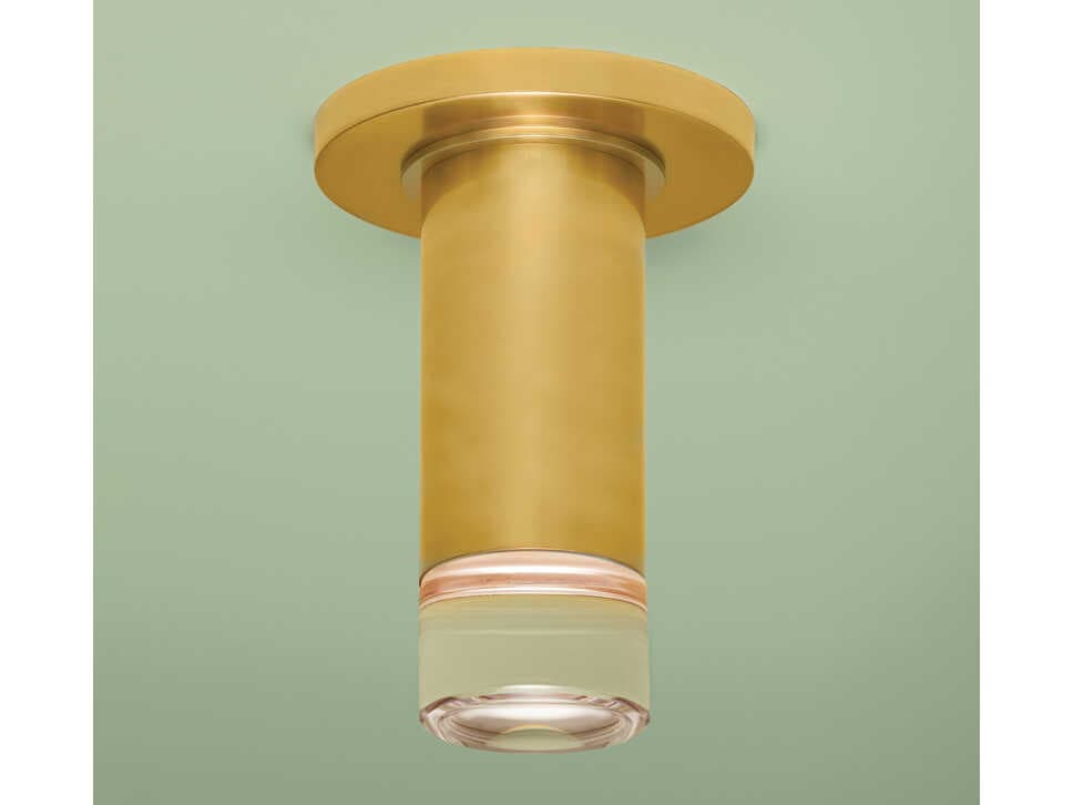 Mitzi Claudie 1-Light Aged Brass Cylinder Flush Mount