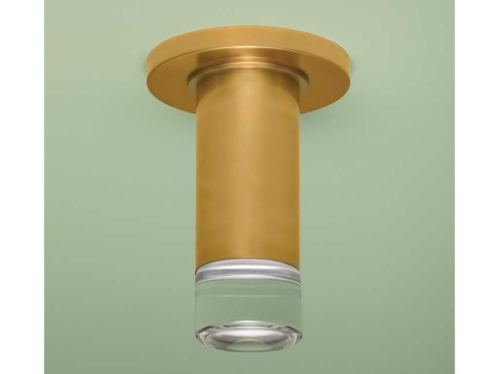 Mitzi Claudie 1-Light Aged Brass Cylinder Flush Mount