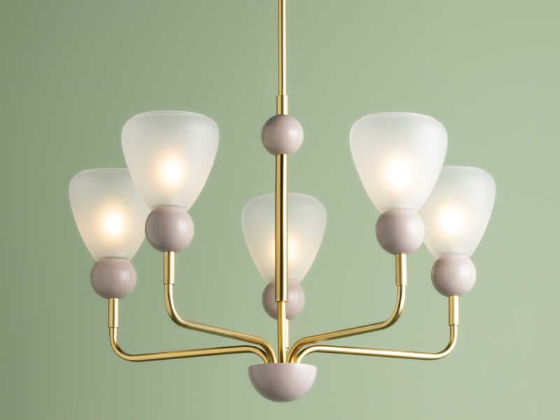 Mitzi Doreen 5-Light Aged Brass Soft Peignoir Chandelier