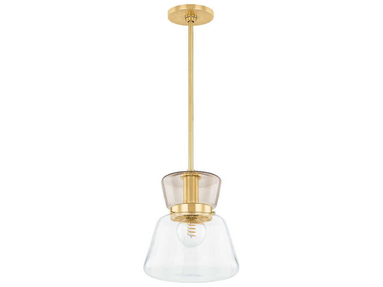 Mitzi Elodie 1-Light Aged Brass Geometric Mini Pendant