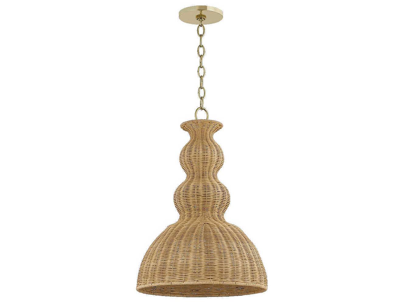 Mitzi Mayla 1-Light Aged Brass Brown Geometric Pendant