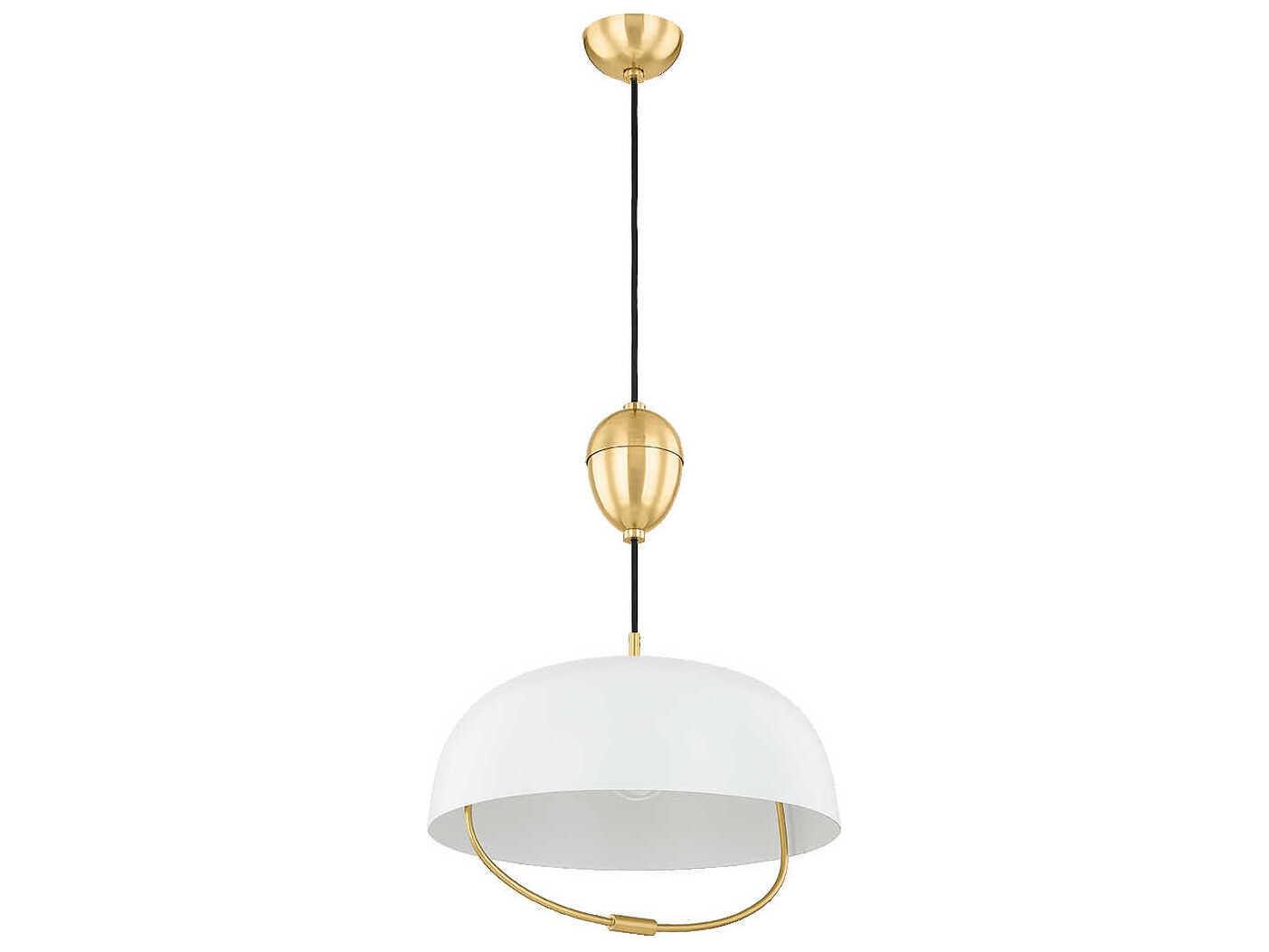Mitzi Liliana 1-Light Aged Brass Soft White Dome Pendant