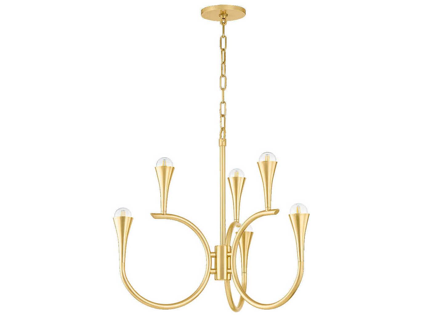 Mitzi Aviana 6-Light Aged Brass Geometric Chandelier
