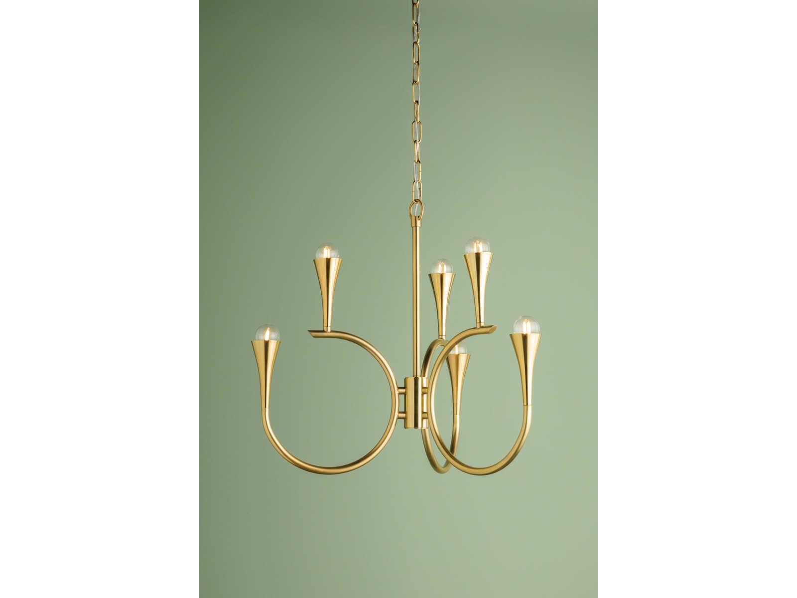 Mitzi Aviana 6-Light Aged Brass Geometric Chandelier