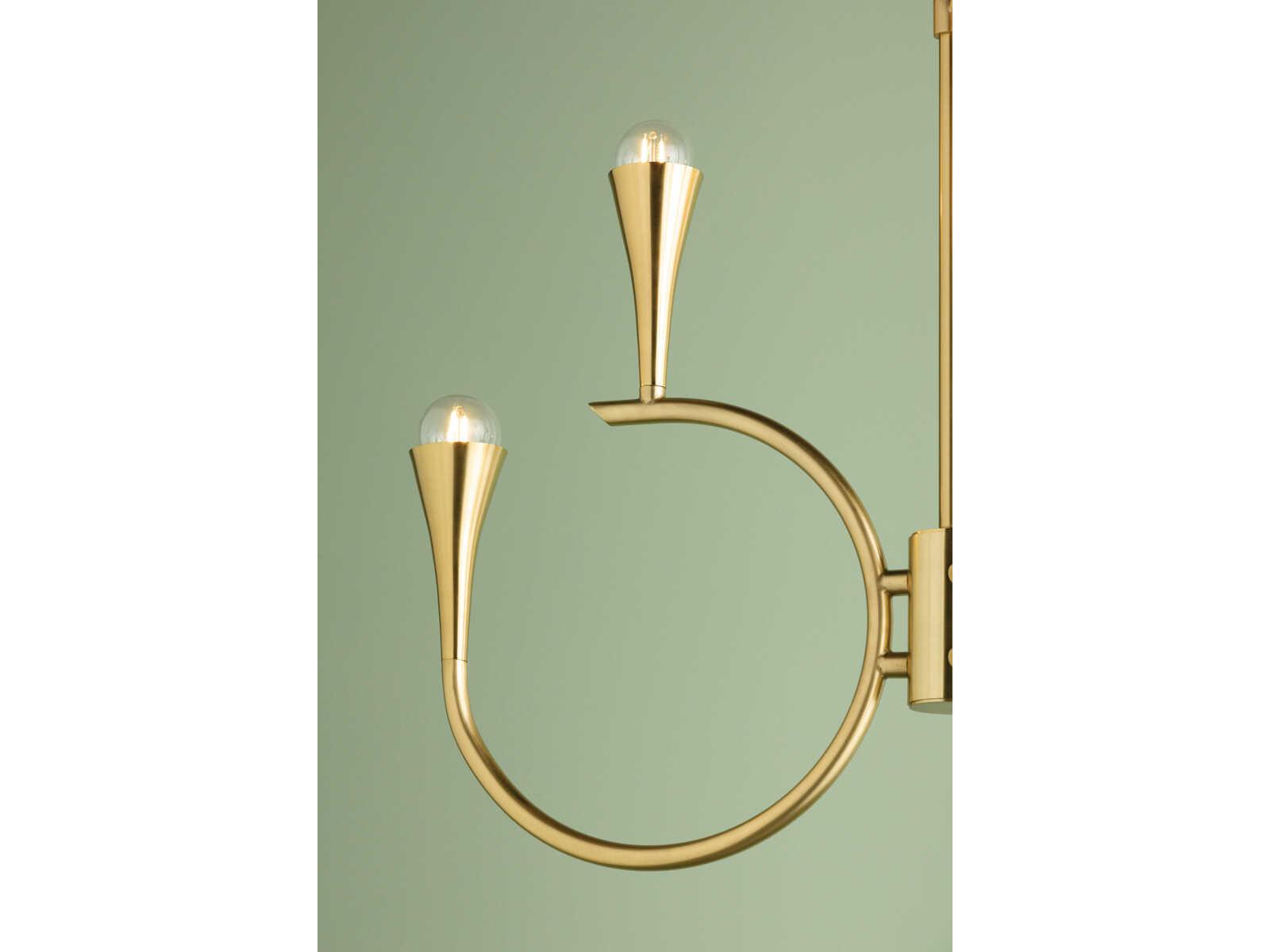 Mitzi Aviana 6-Light Aged Brass Geometric Chandelier