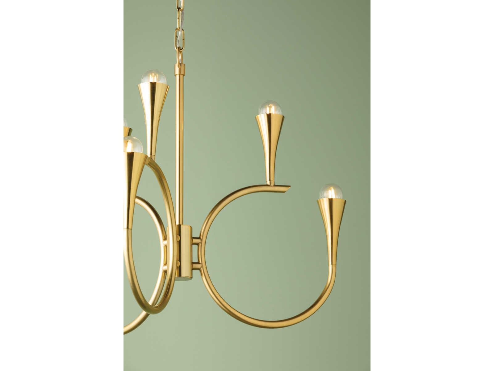 Mitzi Aviana 6-Light Aged Brass Geometric Chandelier