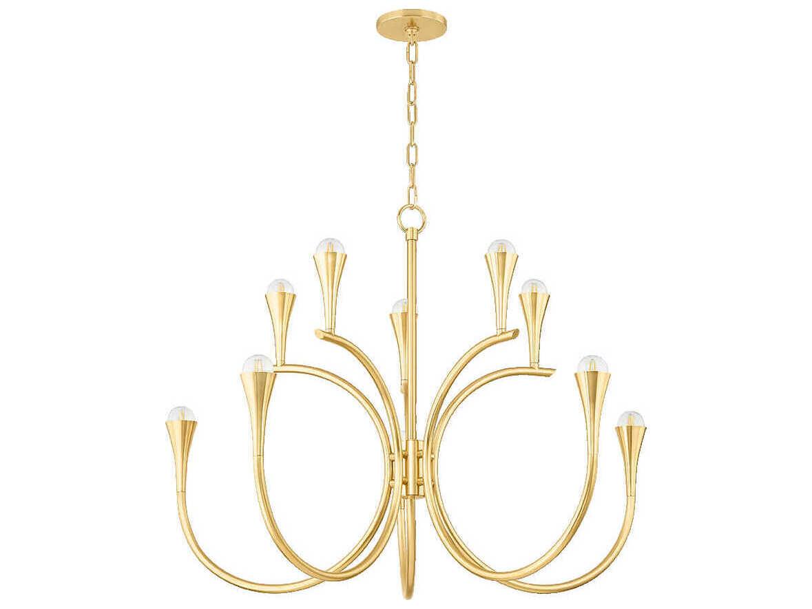 Mitzi Aviana 10-Light Aged Brass Geometric Chandelier