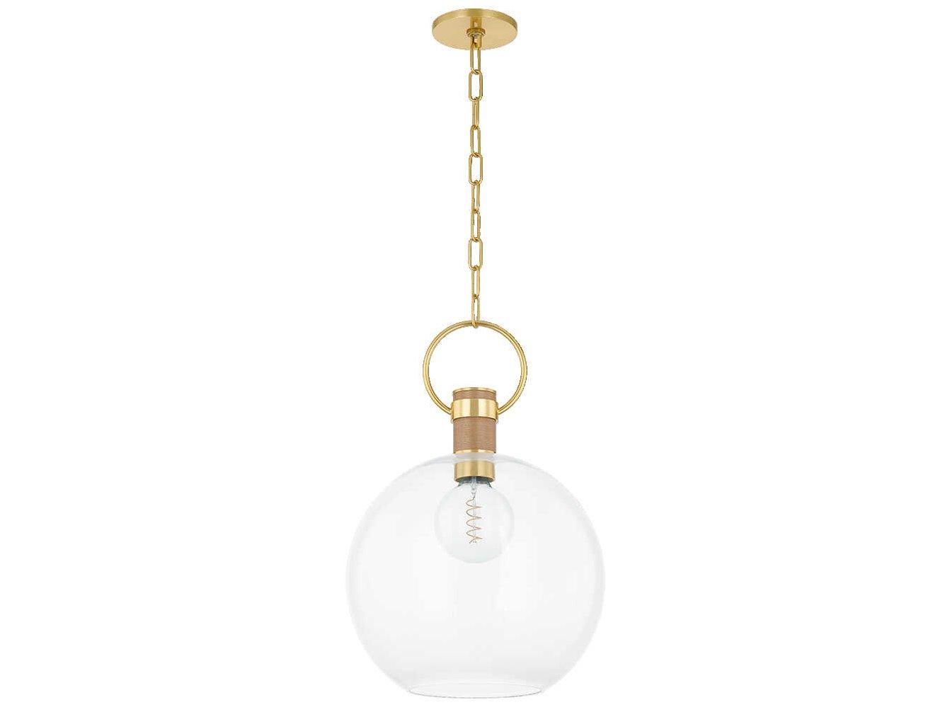 Mitzi Catrine 1-Light Aged Brass Globe Pendant