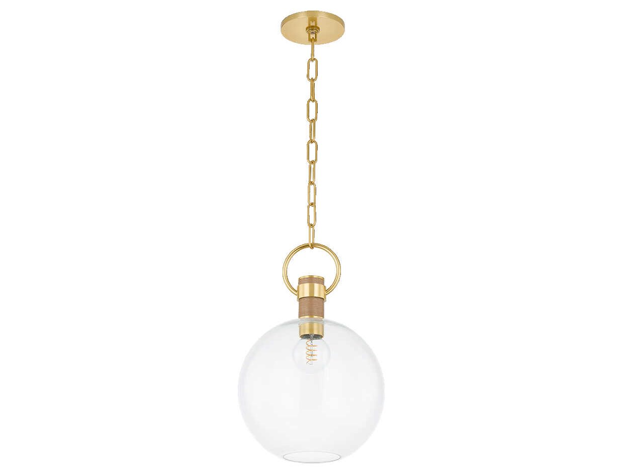 Mitzi Catrine 1-Light Aged Brass Globe Mini Pendant