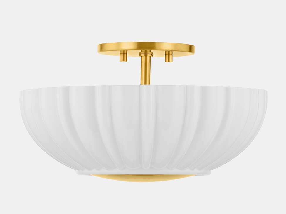 Mitzi Anne 2-Light Aged Brass Semi Flush Mount