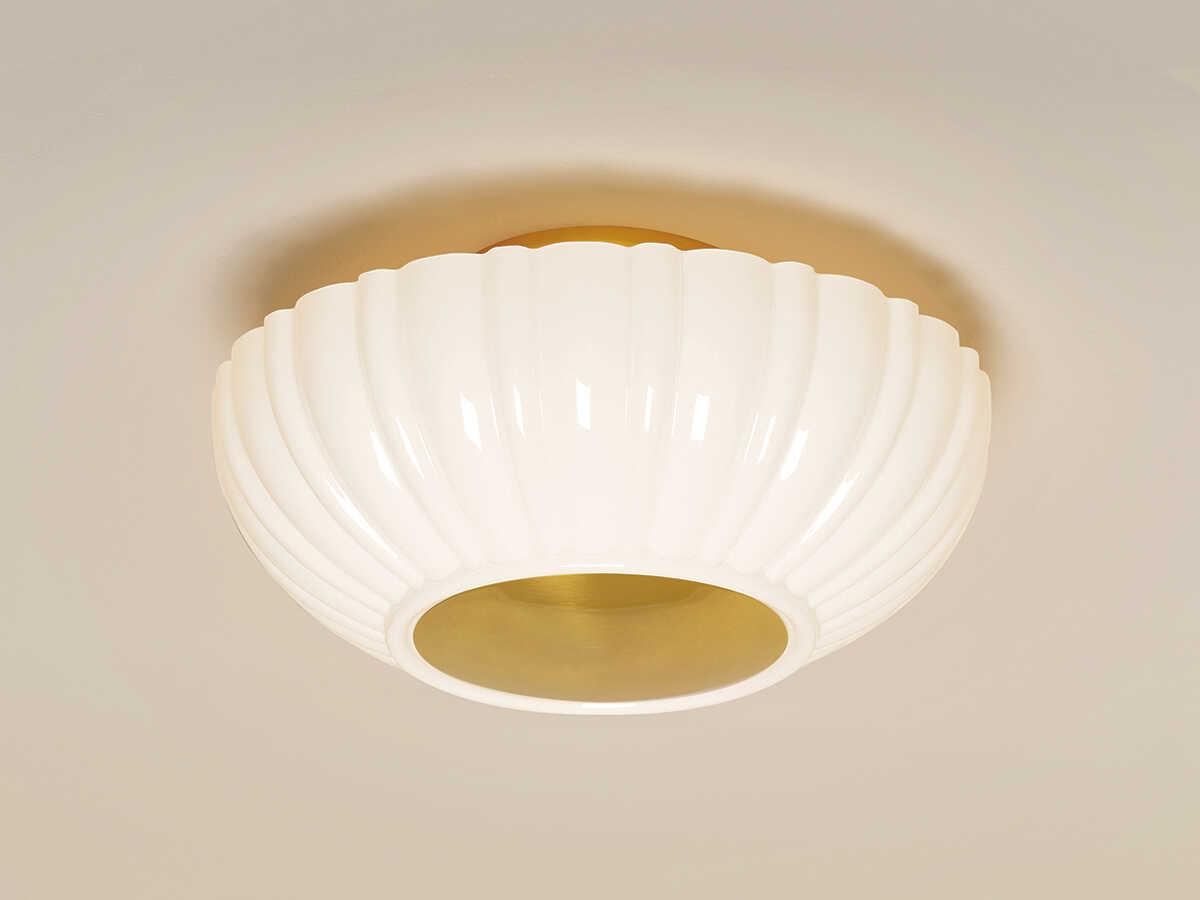 Mitzi Anne 2-Light Aged Brass Semi Flush Mount