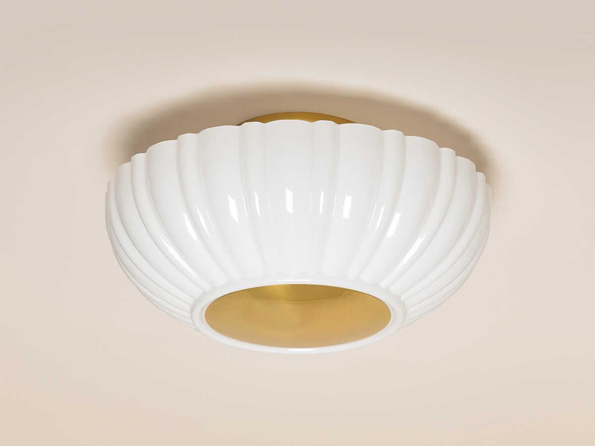 Mitzi Anne 2-Light Aged Brass Semi Flush Mount