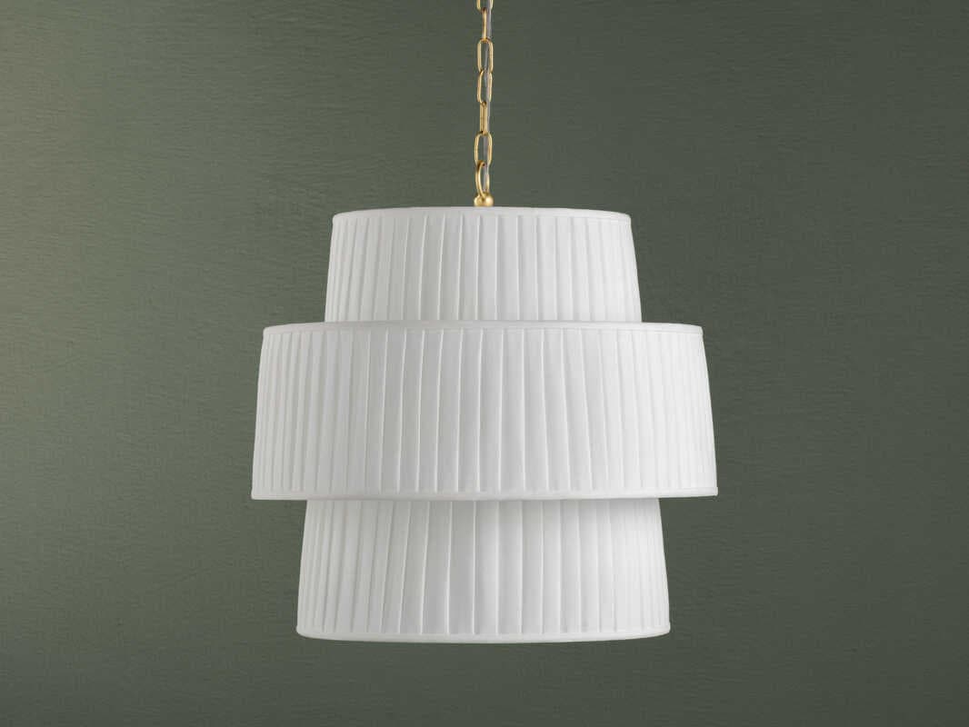 Mitzi Rya 1-Light Aged Brass White Drum Pendant